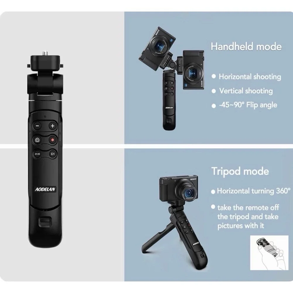 AODELAN Wireless Shooting Grip Tripod with Remote Control for Vlogging, for Sony